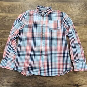 Youth Crown & Ivy plaid button-up shirt